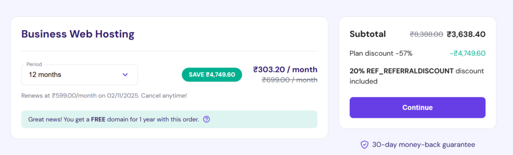 Hostinger Web Hosting Plans 20% Off Today Buy now